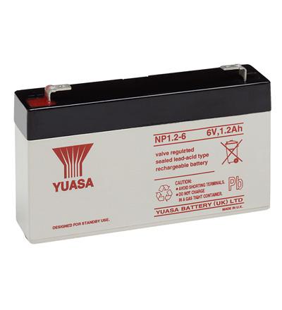 Batterie au plomb agm professionnelle 6v 1.2a 97x25x54.5mm  yuasa (np1.2-6)