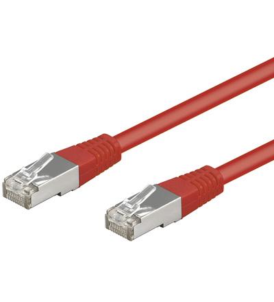 Câble réseau ftp, connecteur rj45. cat 5e (100 mbps), 0.25m rouge