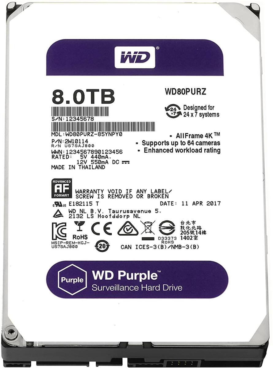Disque dur 8 tera wd purple spécial enregistreur vidéo